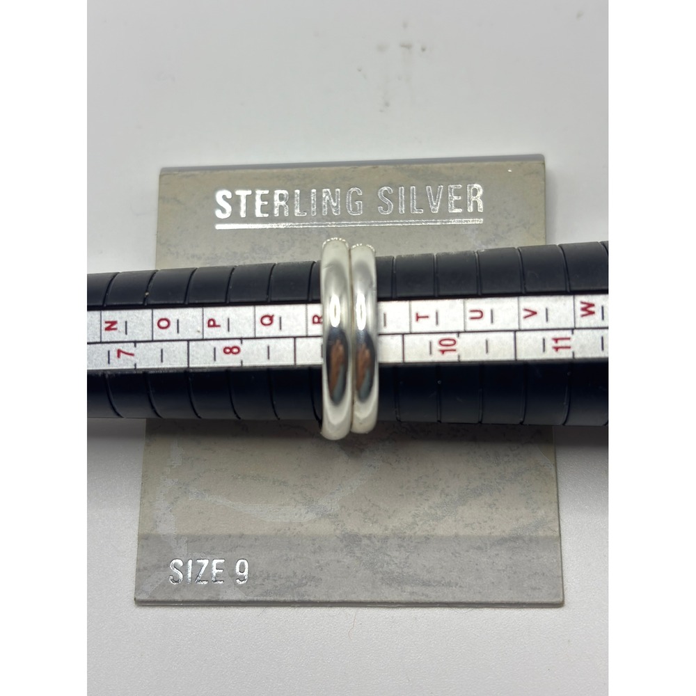 Bypass Wrap Ring Unisex Size 9 Silver 925 Sterling Minimalist Coiled
